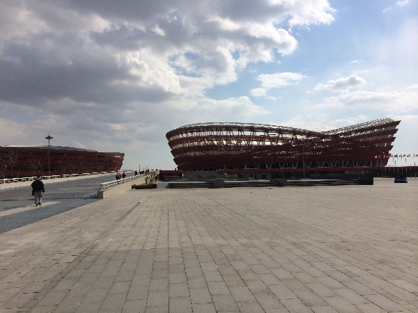 Fußballstadion im Sportpark in Panjin, Liaoning.